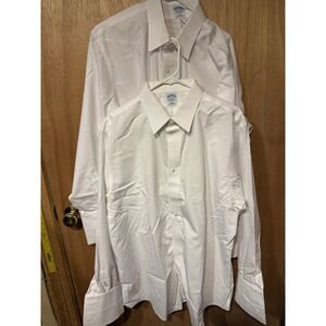 Brooks Brothers 18/35 Long Sleeve White Button Downs French Cuff Lot Of 2
